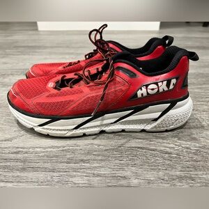 Hoka One One Clifton 1 Men’s Size 9 Red/Black/White Running Shoes RARE